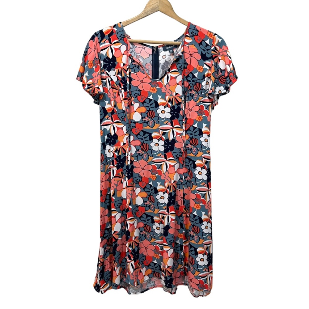 NEW ModCloth Size 10 Vintage Inspired Dress Floral Flutter Sleeve Retro